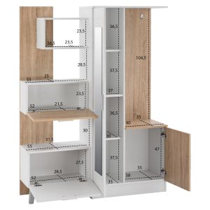 Портманто с огледало Hm2265 125,5x37,5x166,5cm