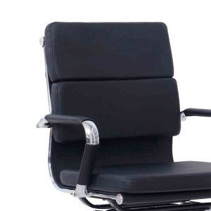 Посетителски офис стол Tokyo черна еко кожа 55,5x52x88cm