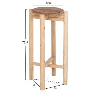 Flower stand Hm7935 teak wood in natural color D30x75.5cm