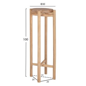 Flower stand Hover Hm7936 teak wood in natural color D30x100cm