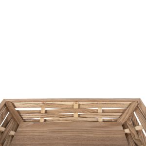 Правоъгълен поднос за сервиране Hm4228 иглолистна дървесина и Mдф 51x32x5,5hcm