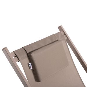 Професионален лаундж стол Kea алуминий и текстилен в цвят шампанско 59,5x102,5x94h Hm5076,03
