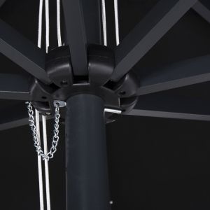 Професионален чадър Alu 2,20x2,20 черен плат акрил 8 лъча Hm6013,03