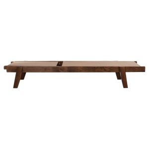 Professional Creta lounger made of walnut beech and mocha textile 200x61-66x31-91 cm. Hm10356.06