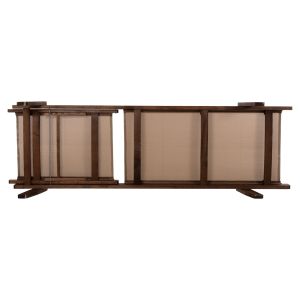 Professional Creta lounger made of walnut beech and mocha textile 200x61-66x31-91 cm. Hm10356.06
