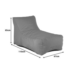 Professional lounger with pouf Otenda in beige color 67x110x65cm