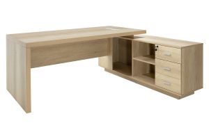 Професионално бюро Executive Minimal от меламин с десен ъгъл 200x170x75cm