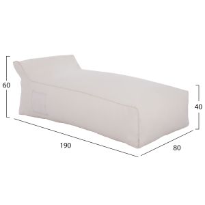 Пуф Wadelin Hm5774,11 с текстилин бяло 190x80x40-60hcm