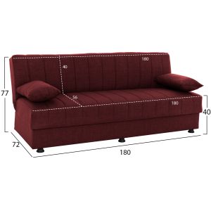 Sofa bed 3 seats Andri red Hm3239.06
