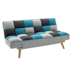 Sofa bed Andy three-seater textile multi-colored fabric
