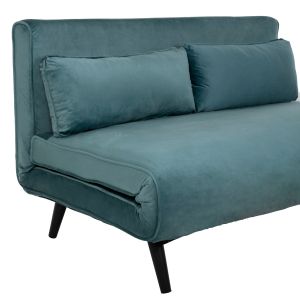 Sofa bed Asma Hm3077,15 two-seater with plush fabric mint color 140x75x89hcm