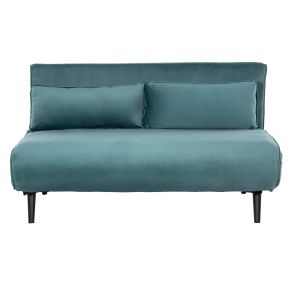 Sofa bed Asma Hm3077,15 two-seater with plush fabric mint color 140x75x89hcm