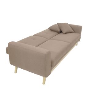 Sofa bed Carmelo with beige textile fabric 214x80x86cm