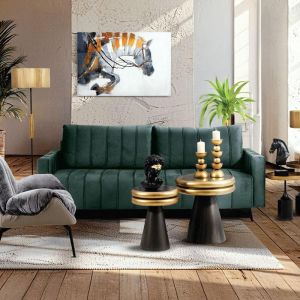 Разтегателен диван Comfort зелен цвят 235x104x80см