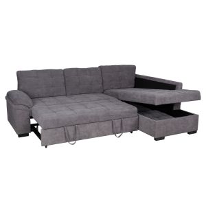 Sofa bed Jade fabric in dark gray color Hm3144,02r 252x159x84hcm