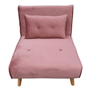 Sofa bed Josuane rotten apple velvet and wooden leg in natural shade 77x80x81cm