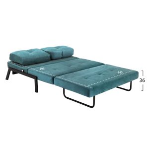 Sofa bed Lana Hm3079,15 with plush fabric mint color 151x92x66hcm