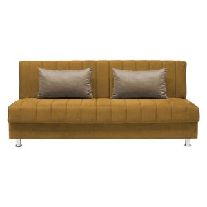 Разтегателен диван New Leon горчица с бежови възглавници 190x85x83см