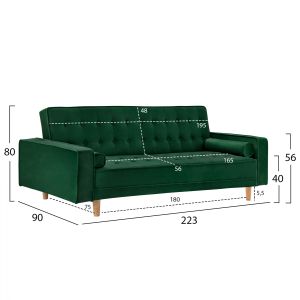 Sofa bed Salvador Hm3150,13 green 224x88x84ycm