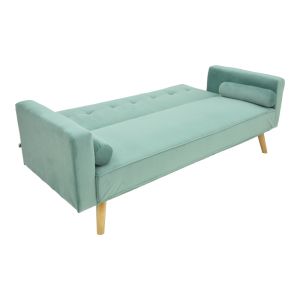 Sofa bed Success 3-seater velvet fabric in mint shade 190x80x84cm