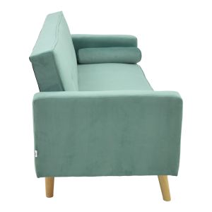Sofa bed Success 3-seater velvet fabric in mint shade 190x80x84cm
