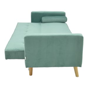 Sofa bed Success 3-seater velvet fabric in mint shade 190x80x84cm