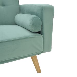 Sofa bed Success 3-seater velvet fabric in mint shade 190x80x84cm