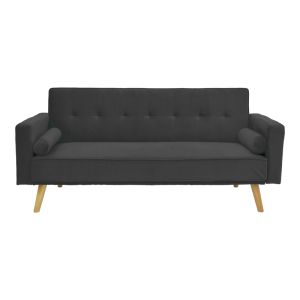 Sofa bed Success 3-seater velvet fabric in anthracite color 190x80x84cm