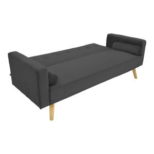 Sofa bed Success 3-seater velvet fabric in anthracite color 190x80x84cm