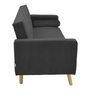 Sofa bed Success 3-seater velvet fabric in anthracite color 190x80x84cm