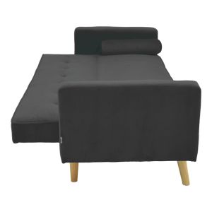 Sofa bed Success 3-seater velvet fabric in anthracite color 190x80x84cm