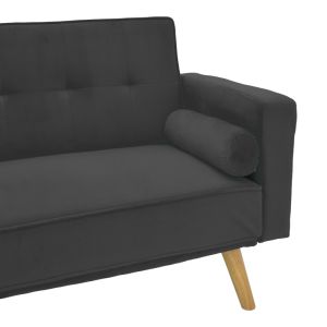 Sofa bed Success 3-seater velvet fabric in anthracite color 190x80x84cm