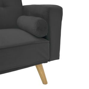 Sofa bed Success 3-seater velvet fabric in anthracite color 190x80x84cm