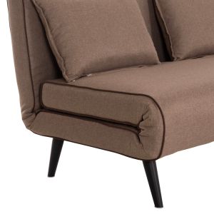 Sofa bed for 2 people Asma Hm3077.07 fabric color dark beige 143x78x84cm.