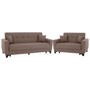 Sofa bed set of 3-seater and 2-seater, beige Hm11748,02