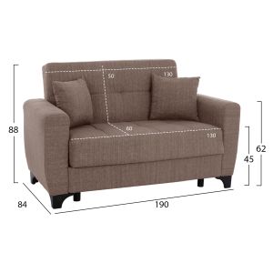 Sofa bed set of 3-seater and 2-seater, beige Hm11748,02