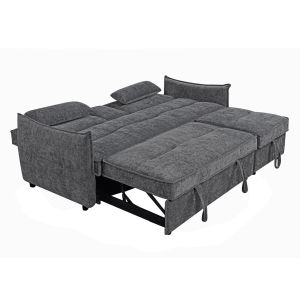 Multi-shaped sofa bed 2-seater Velar Hm3305.01 gray fabric 208x86x85cm.