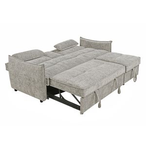 Multi-shaped sofa bed 2-seater Velar Hm3305.03 beige fabric 207x90x80cm.