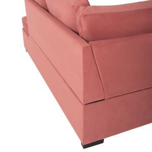 Right-angle sofa bed Jade Hm3144,03r with plush fabric, rose ash color 250x80-180x73-88hcm