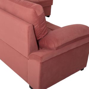 Right-angle sofa bed Jade Hm3144,03r with plush fabric, rose ash color 250x80-180x73-88hcm