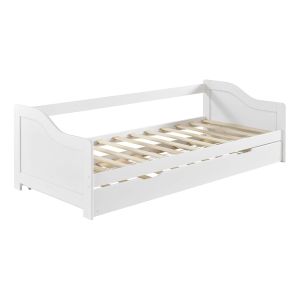 Sofa bed with extra bed Traddy Hm21313 made of pine in white - with 2 mattresses 90x190cm