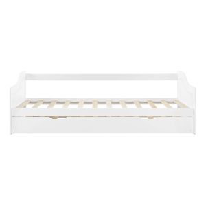 Sofa bed with extra bed Traddy Hm21313 made of pine in white - with 2 mattresses 90x190cm