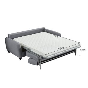 Sofa bed with folding mattress Etudine Hm3311.01 gray fabric 190x98x90cm