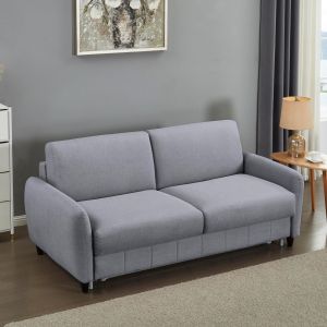 Sofa bed with folding mattress Etudine Hm3311.01 gray fabric 190x98x90cm