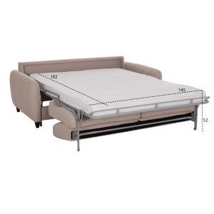 Sofa bed with folding mattress Etudine Hm3311.02 beige fabric 190x98x90cm