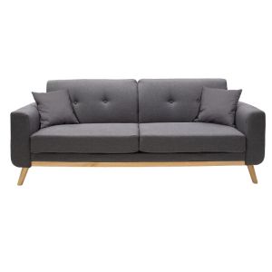 Sofa bed Carmelo three-seater, fabric, gray