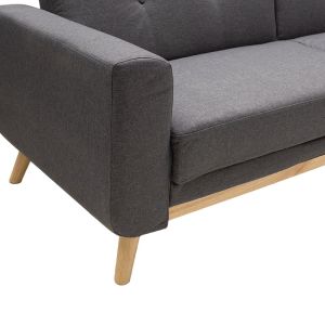 Sofa bed Carmelo three-seater, fabric, gray
