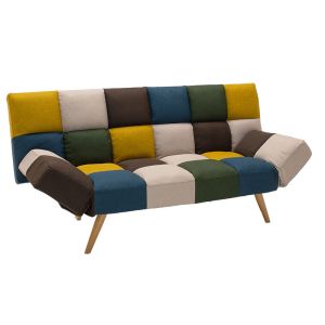 Three-seater sofa bed Freddo multi-colored fabric