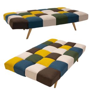 Three-seater sofa bed Freddo multi-colored fabric