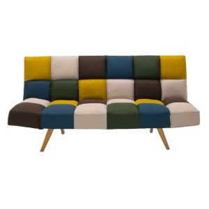 Three-seater sofa bed Freddo multi-colored fabric